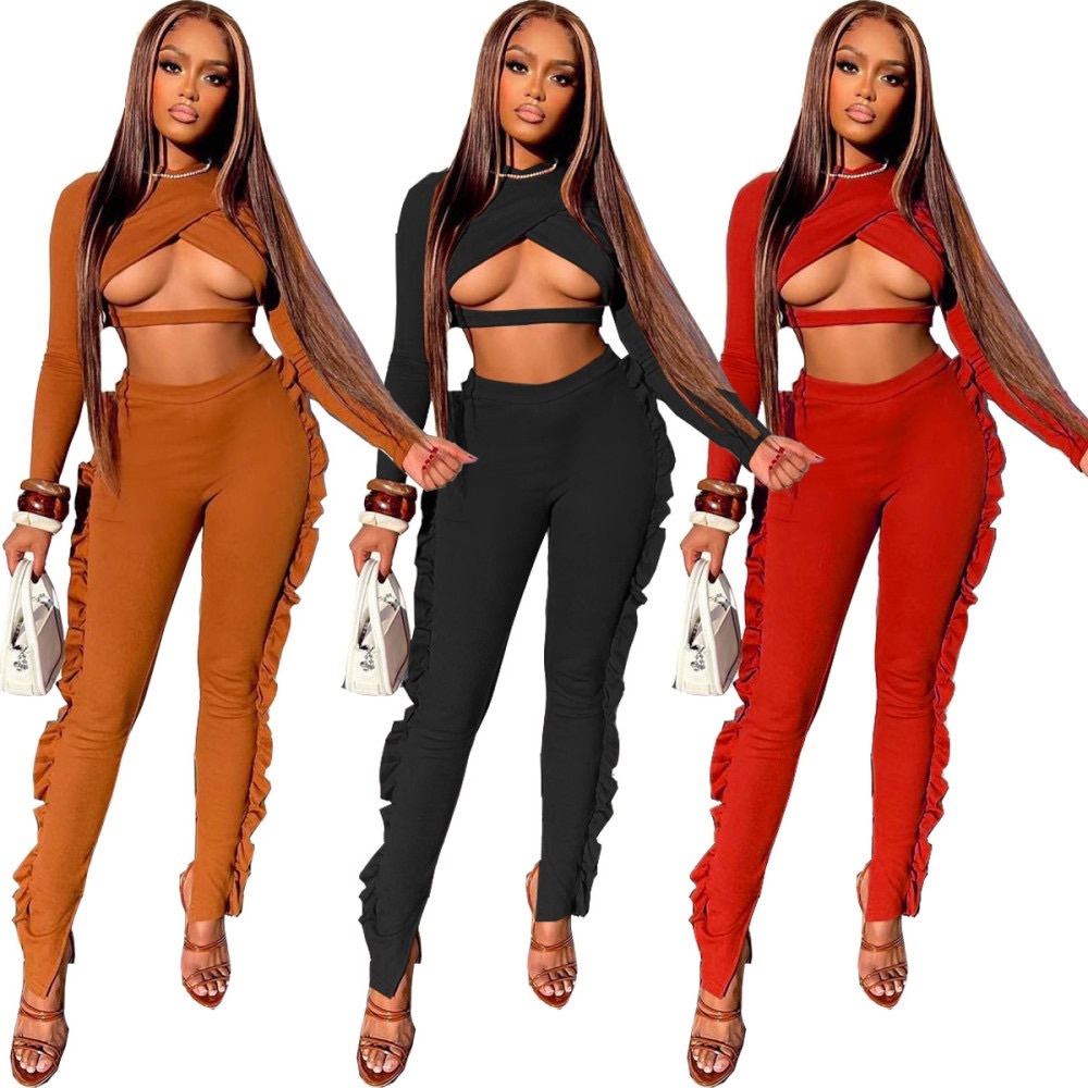 Red two piece set.